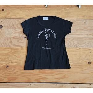 Dance Dynamics Toni Cookson Black Muscle T-shirt Womens Sz S 80s